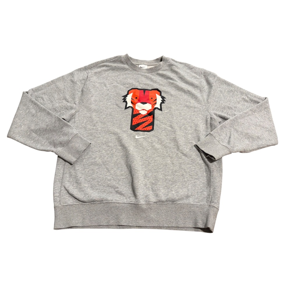 Nike Tiger Woods Frank The Tiger Graphic Crewneck Sweatshirt Heather Gray M